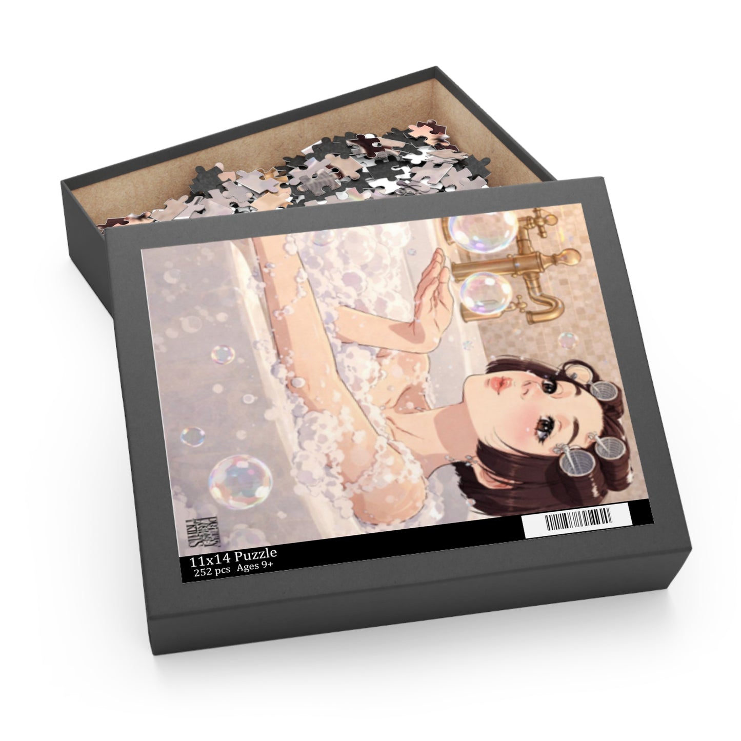 Bath Time Bubbles Puzzle — Cute Anime Girl 252/500-Piece Jigsaw