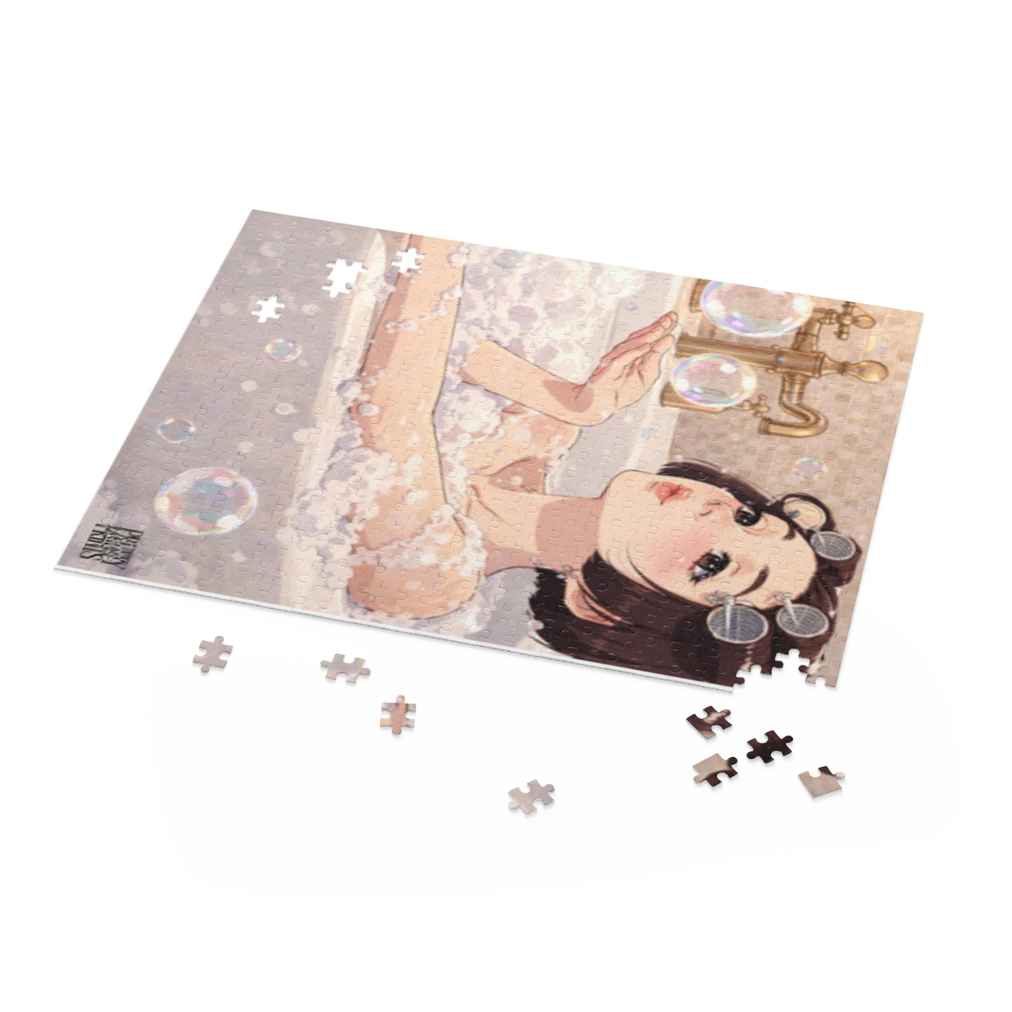 Bath Time Bubbles Puzzle — Cute Anime Girl 252/500-Piece Jigsaw
