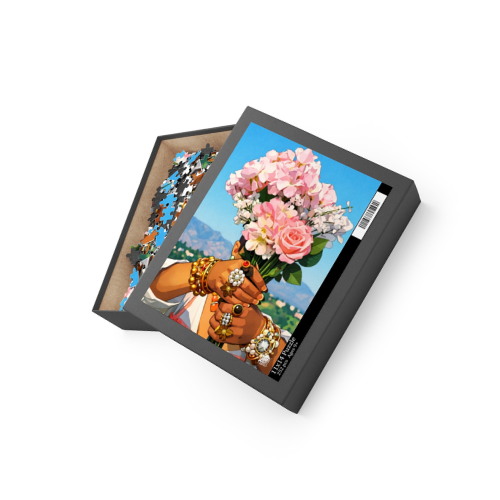 Puzzle — Floral Bouquet with Bejeweled Hands Jigsaw (252/500 pcs)