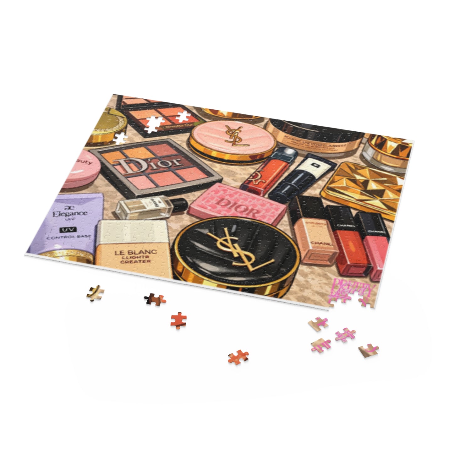Cosmetics Makeup Collection Puzzle — 252/500 Piece Fashion Beauty Jigsaw