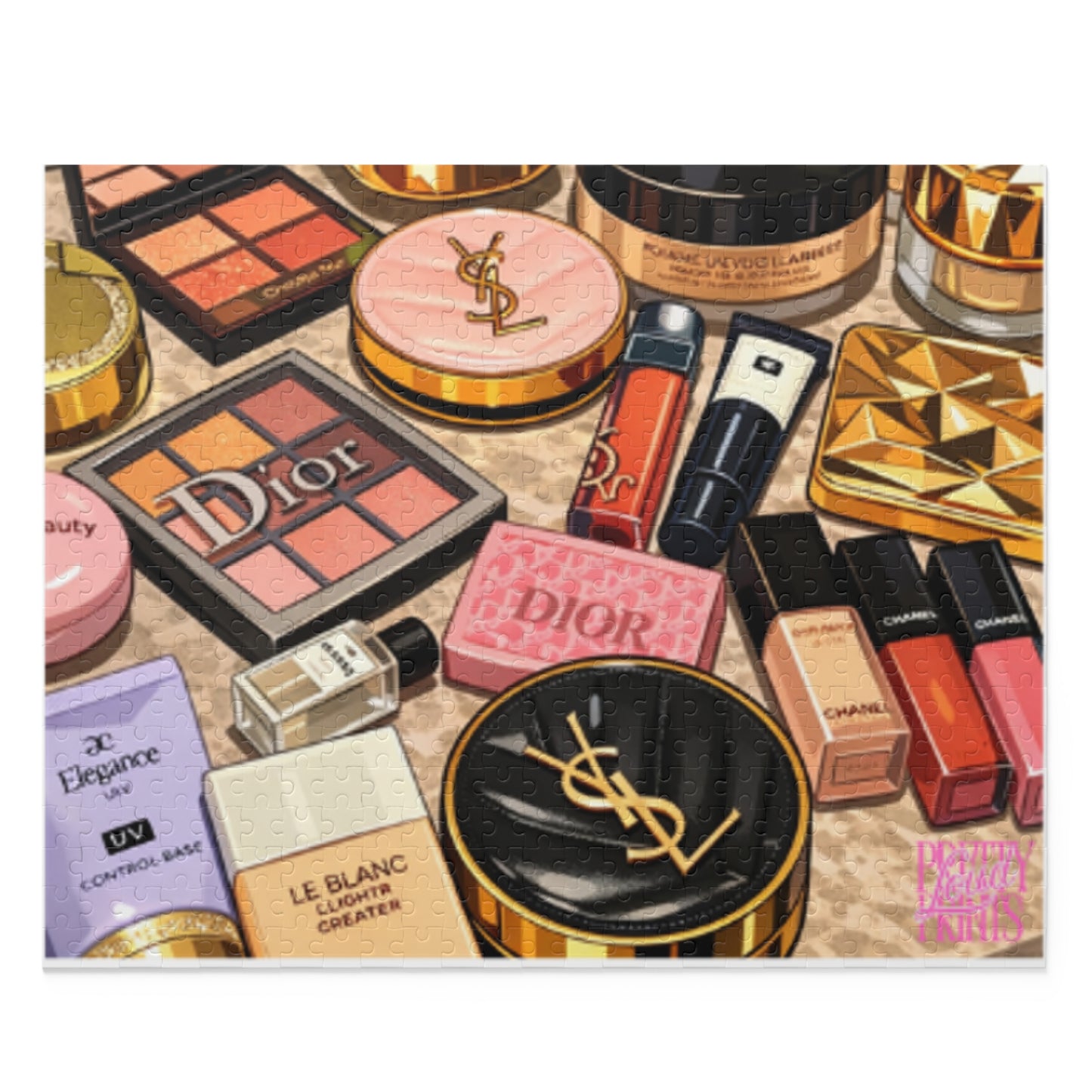 Cosmetics Makeup Collection Puzzle — 252/500 Piece Fashion Beauty Jigsaw