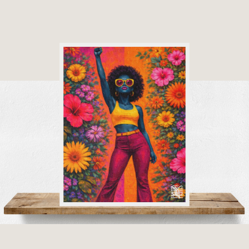 Vibrant Flower Power Puzzle — Retro 120/252/500-Piece Jigsaw