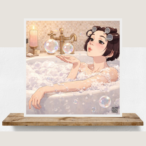 Bath Time Bubbles Puzzle — Cute Anime Girl 252/500-Piece Jigsaw